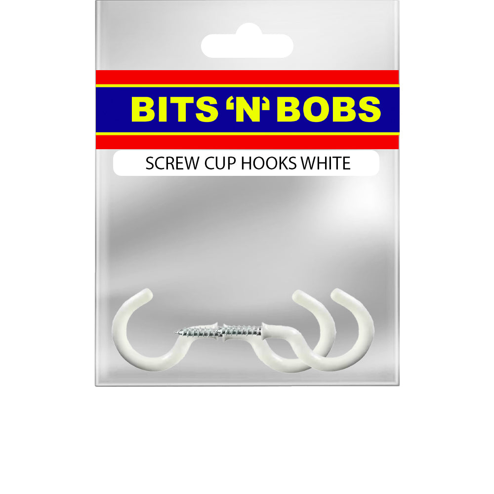 White Plain Plastic Cup Hooks