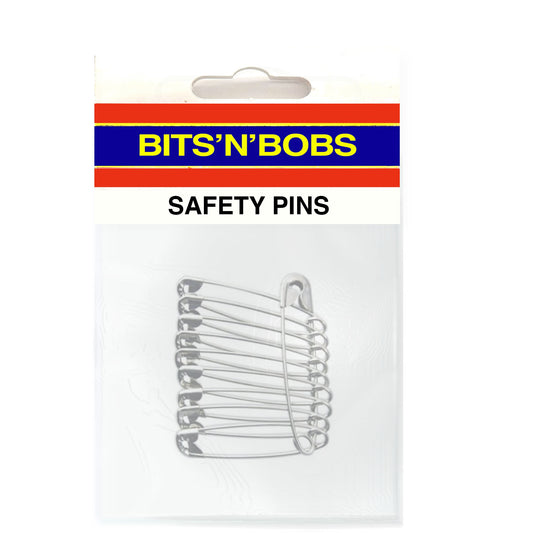10 Mixed Sizes Safety Pins